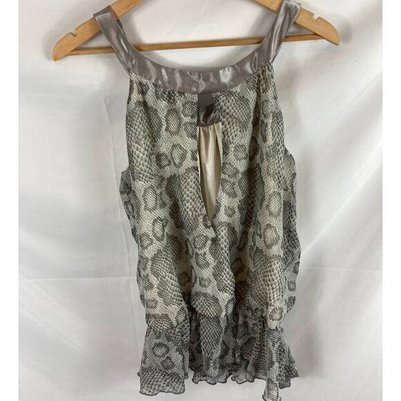 Alexia Admor Snakeskin print chiffon pelplum blouse size medium - Picture 5 of 5